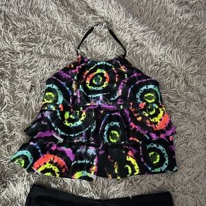 Colorful Tie-Dye Halter Top